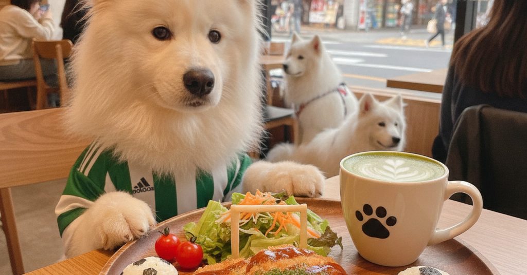 サモエドカフェがサッカー仕様に