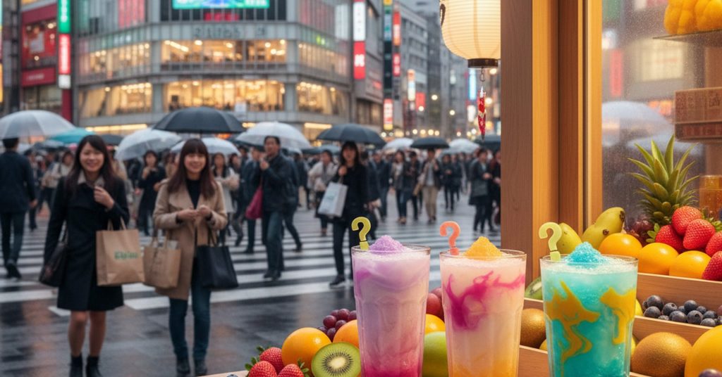渋谷スクランブル交差点に「なになに味？」新感覚ジューススタンド登場